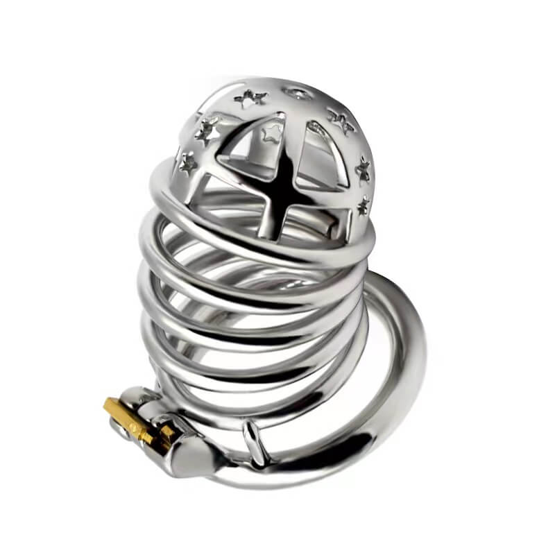 Star Stainless Steel Chastity Cage, gallery view 2