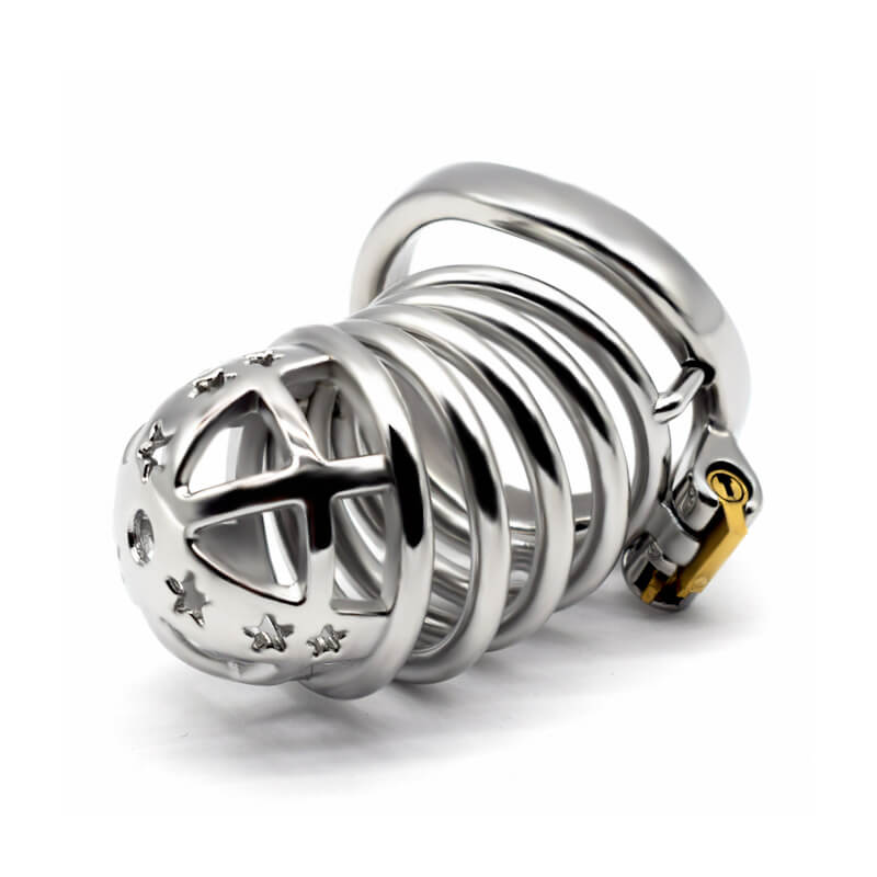 Star Stainless Steel Chastity Cage, gallery view 6