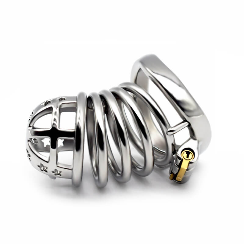Star Stainless Steel Chastity Cage, gallery view 7