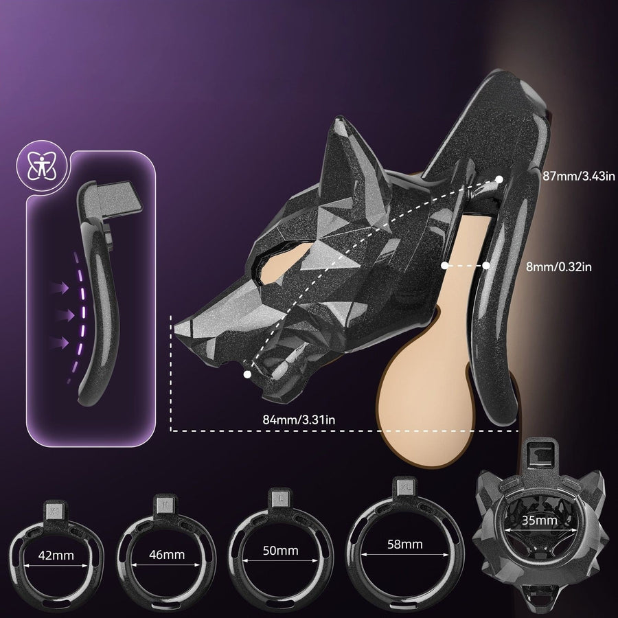 Starlight Black Wolf Chastity Cage, gallery view 4