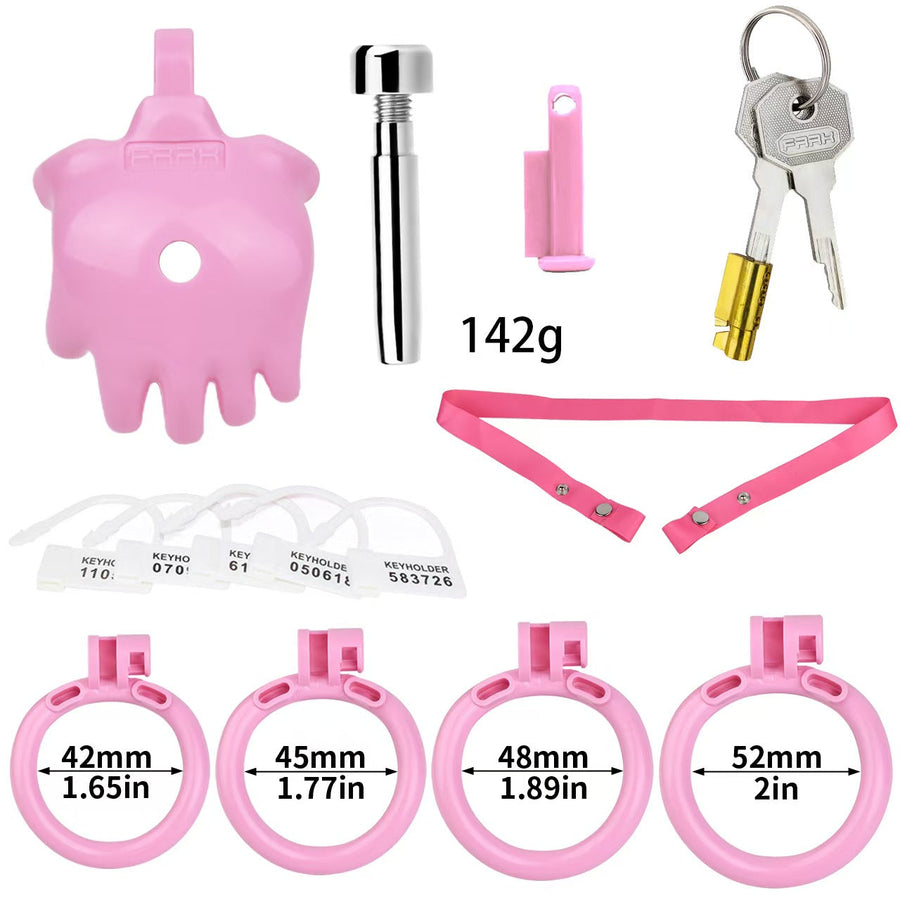 The Hand of Desire Holding Chastity Cage - pink
