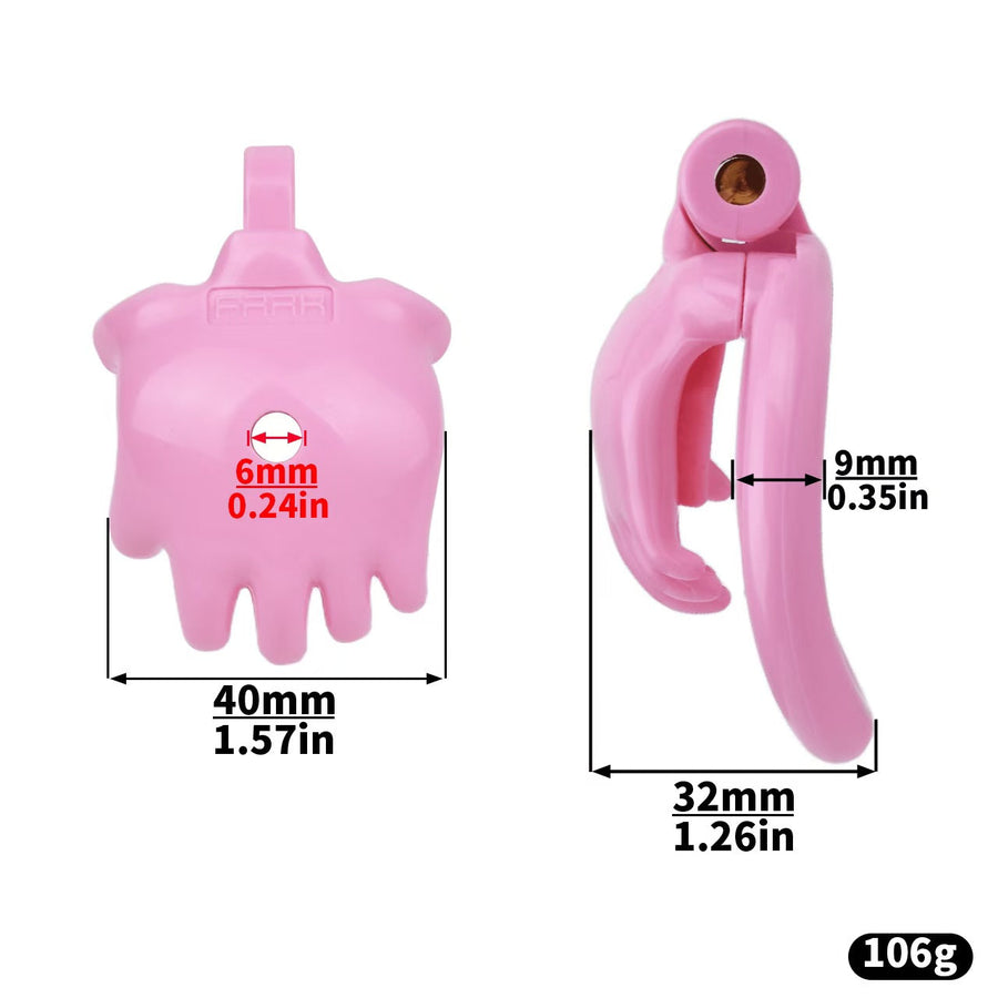 small chastity cage paw shape cock cage - pink