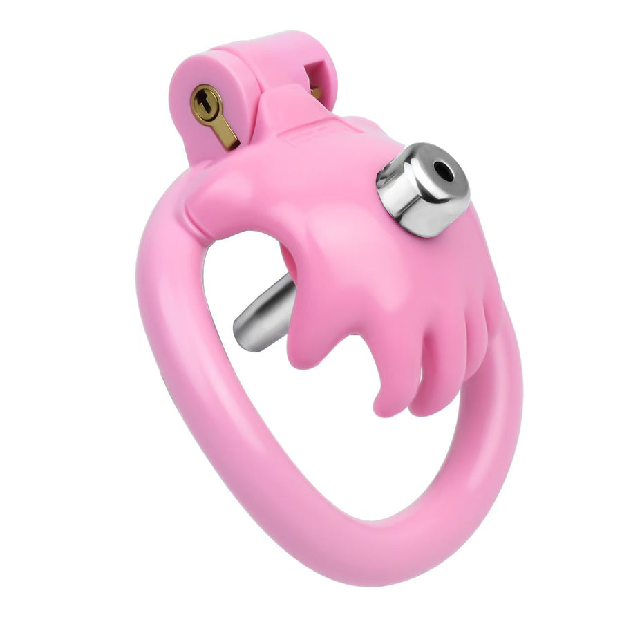 The Hand of Desire Holding Chastity Cage  pink