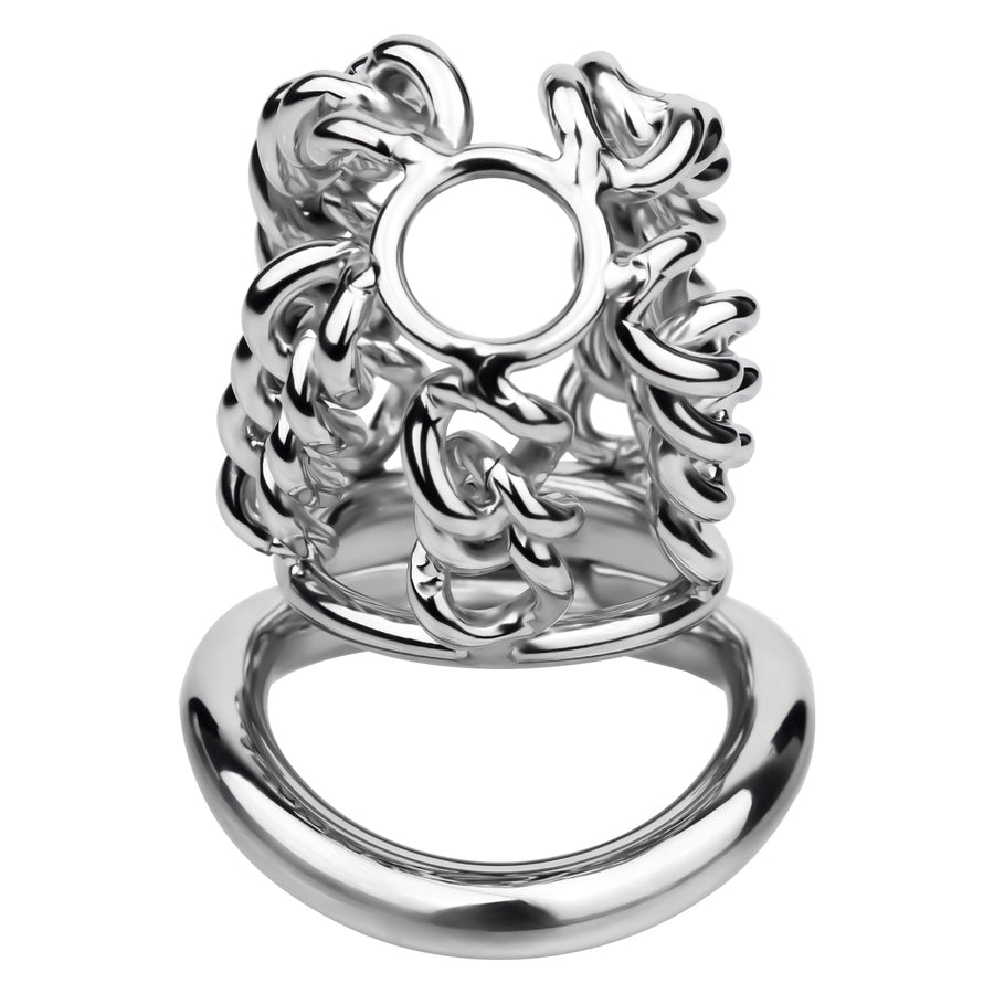 Thick Chainmail Steel Chastity Lock - 11