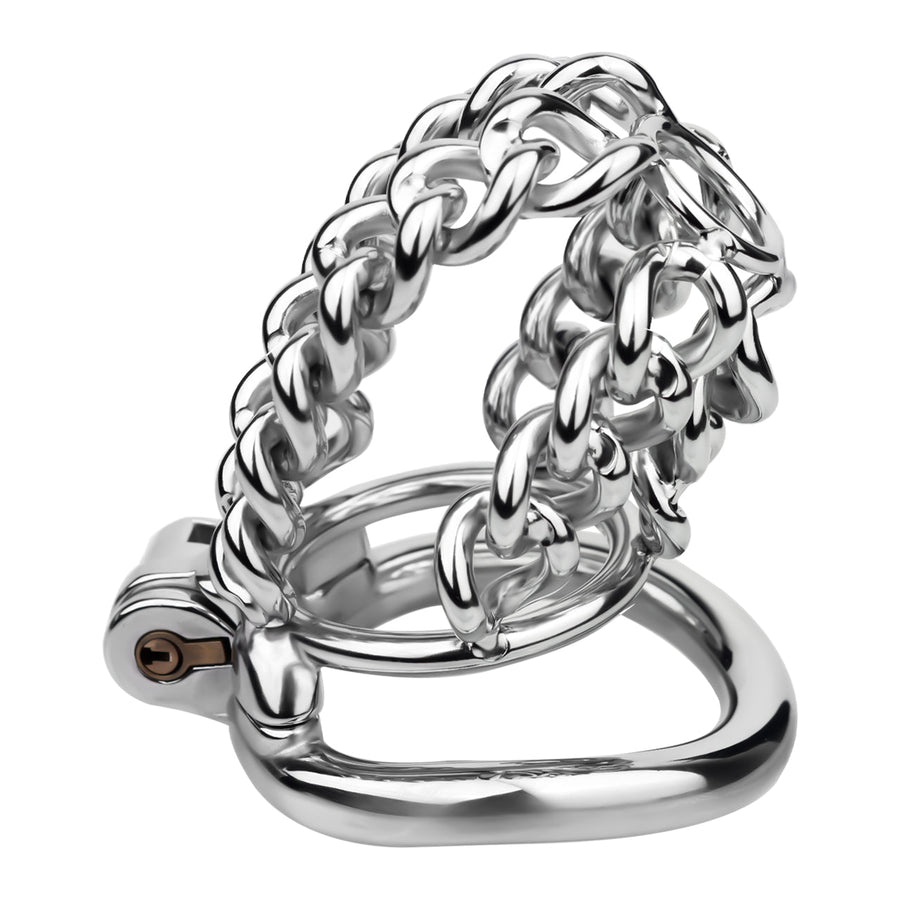 Thick Chainmail Steel Chastity Lock - 9