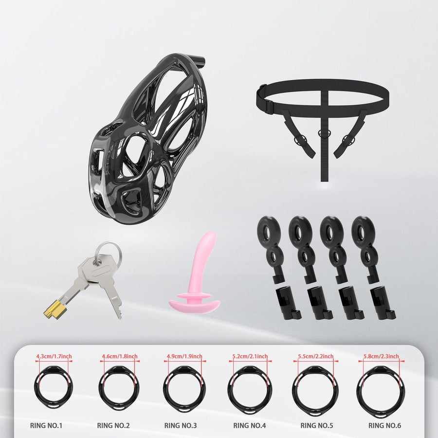 Upgrade Invisible Black Cobra Chastity Cage 8