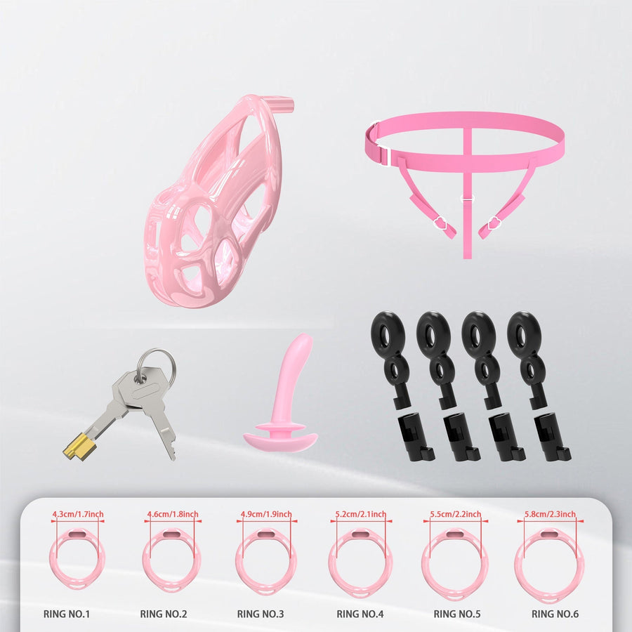 Upgrade Invisible Pink Cobra Chastity Cage 6