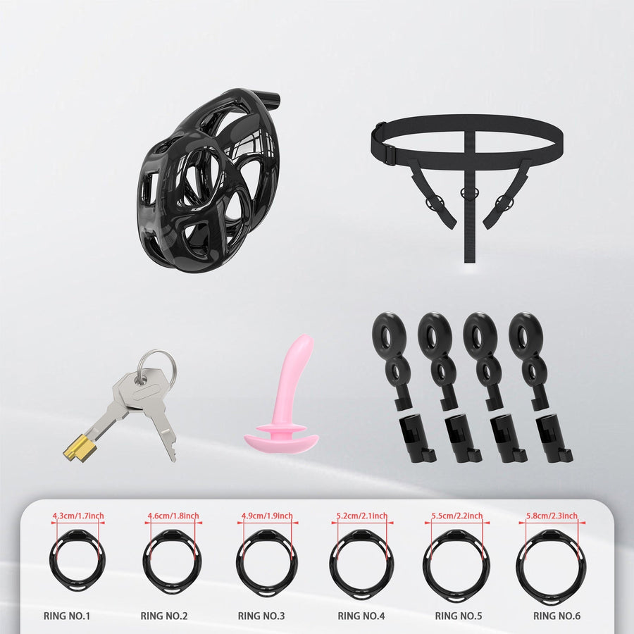 Upgrade Invisible Black Cobra Chastity Cage 7