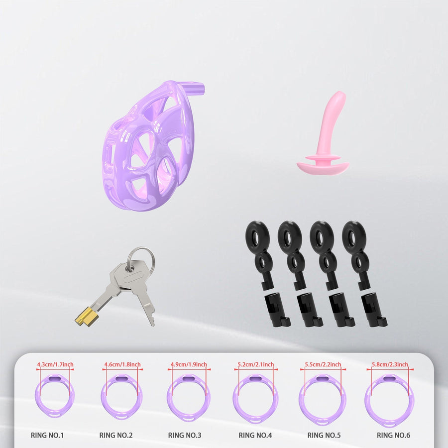 Upgrade Invisible Purple Cobra Chastity Cage 2