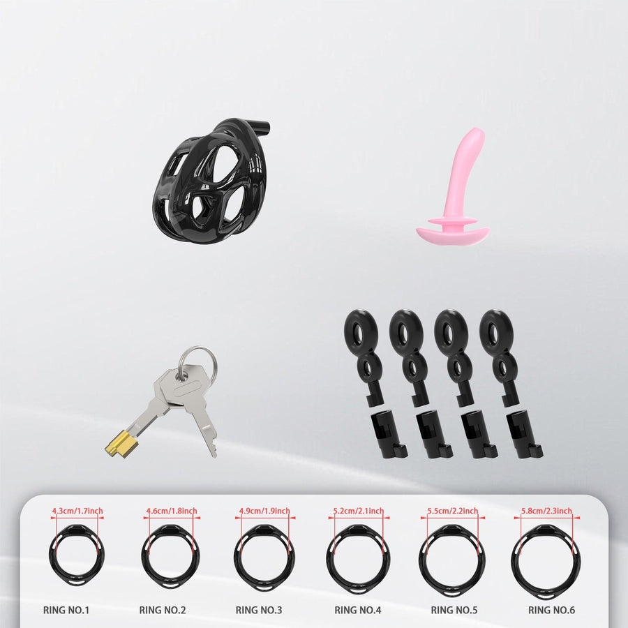 Upgrade Invisible Black Cobra Chastity Cage 