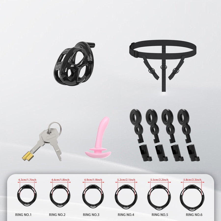 Upgrade Invisible Black Cobra Chastity Cage 5