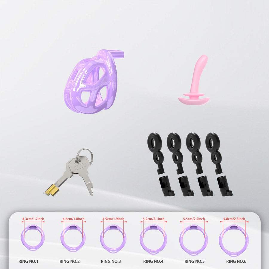 Upgrade Invisible Purple Cobra Chastity Cage 1