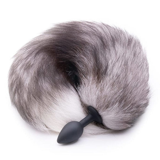 Feisty Greyback Fox Tail Butt Plug product view