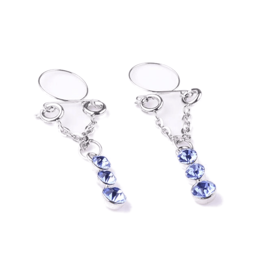 BDSM Dangling Beads Faux Nipple Rings, gallery view 2