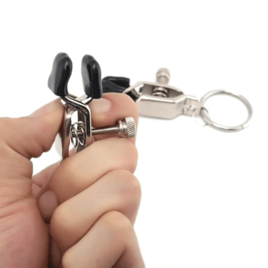 BDSM Silver Alligator Nipple Clamps, gallery view 7