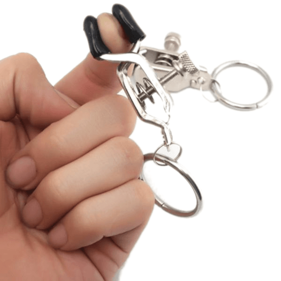 BDSM Silver Alligator Nipple Clamps, gallery view 6