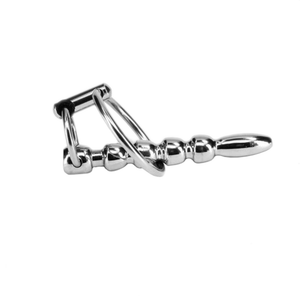Beaded Urethral Sound With Cock Ring BDSM