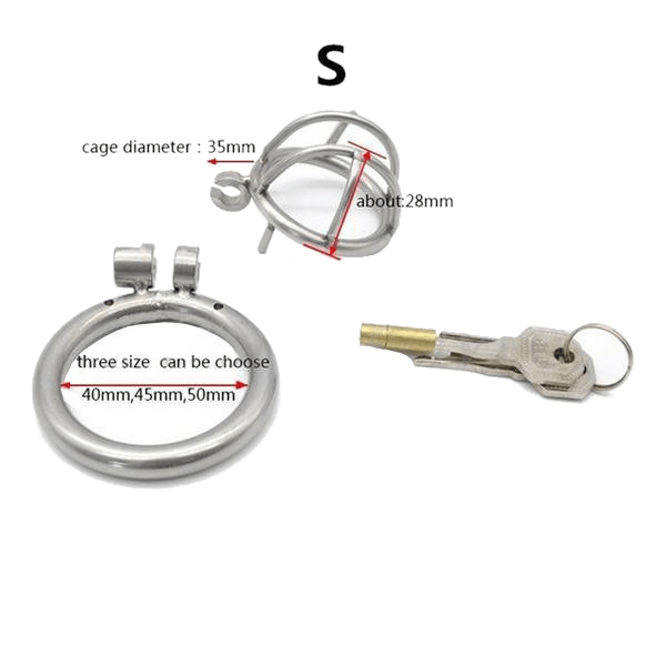 Valentina Male Chastity Device 1.10 inches, 1.58 inches, and 2.04 inches long, gallery view 6