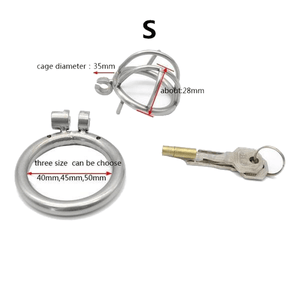 Valentina Male Chastity Device 1.10 inches, 1.58 inches, and 2.04 inches long
