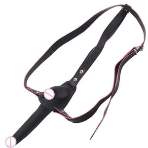 Leather G-String Strap On Double-Ended