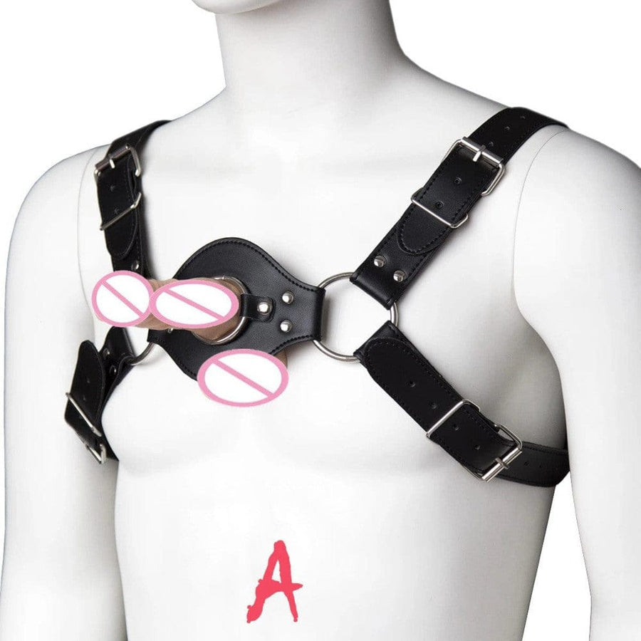 Leather Dildo Harness Chest Strap, gallery view 6