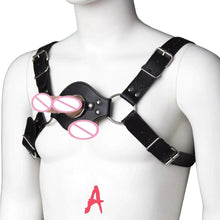 Load image into Gallery viewer, Leather Dildo Harness Chest Strap
