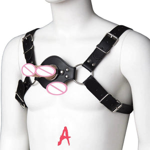 Leather Dildo Harness Chest Strap