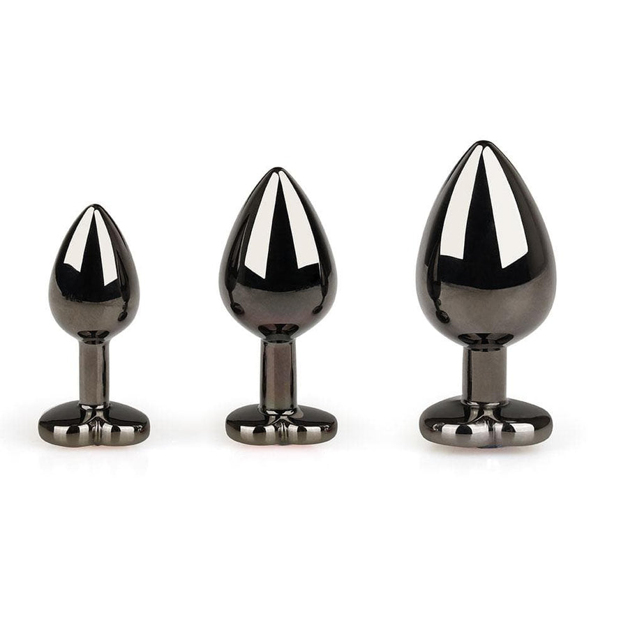 Rainbow Jeweled Black Metal Plug BDSM, gallery view 5