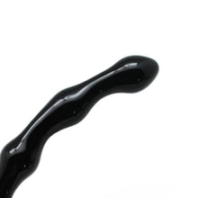 Load image into Gallery viewer, Black Personality Curved Glass Dildo
