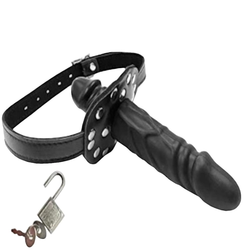 Sadistischer Gag, schwarzer Dildo, BDSM