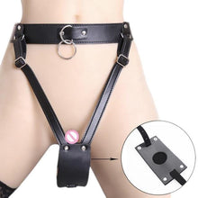 Load image into Gallery viewer, Black Leather Adjustable Strap On HarnessV
