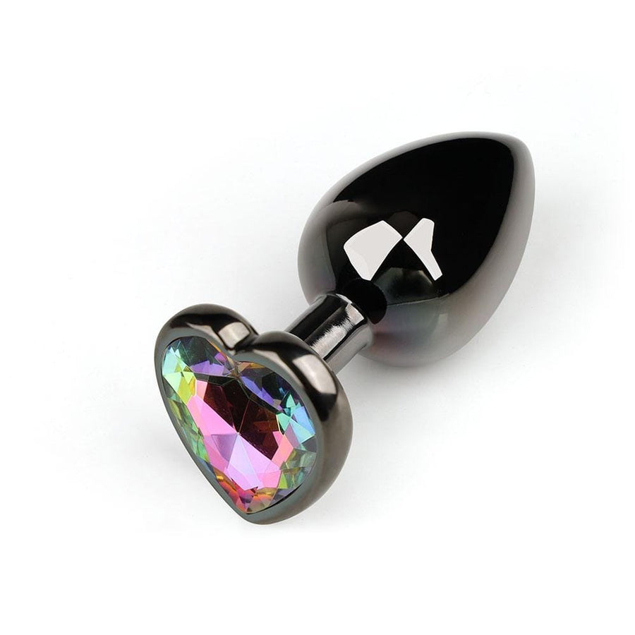 Rainbow Jeweled Black Metal Plug BDSM, gallery view 4