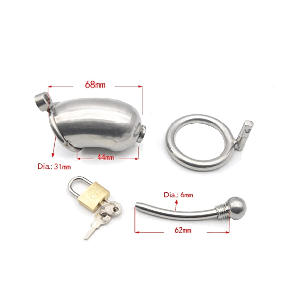 Eva Chastity Device 2.68 inches and 4.92 inches long