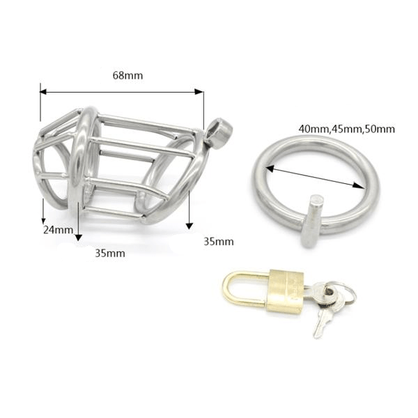 Hadley Metal Chastity Device 2.68 inches long, gallery view 5