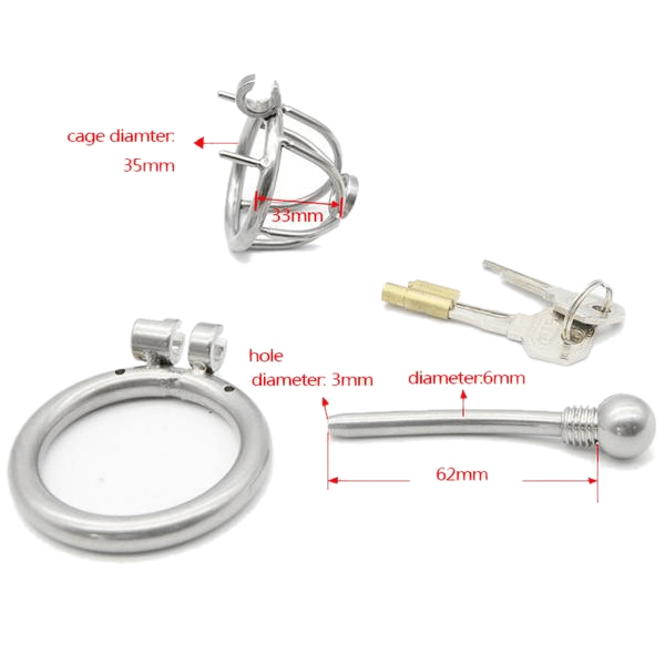 Peyton Metal Chastity Device 1.30 inches long, gallery view 5