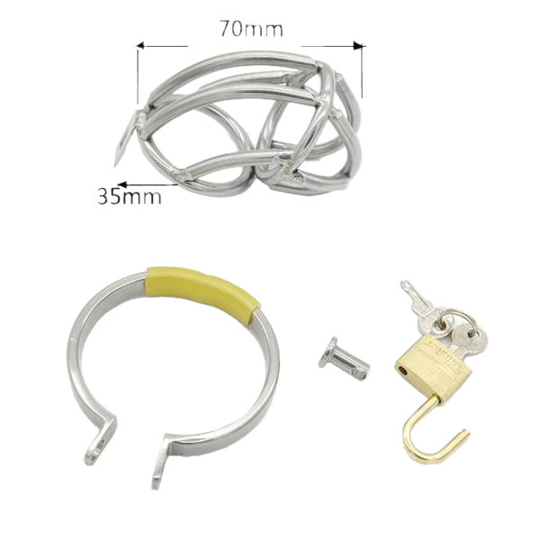 Madelyn Metal Chastity Device 2.76 inches long, gallery view 5