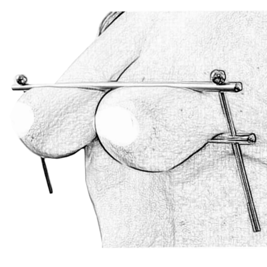 BDSM Steel Rod Bondage Nipple Clamp, gallery view 4