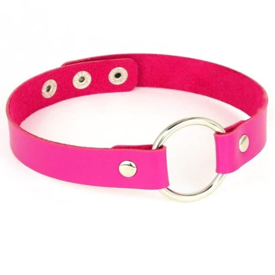 BDSM Colorful Synthetic Leather Choker, gallery view 11