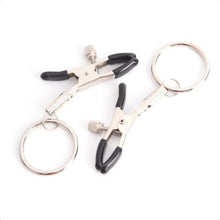 Load image into Gallery viewer, BDSM Flirting Rings Silver Nipple Clamps
