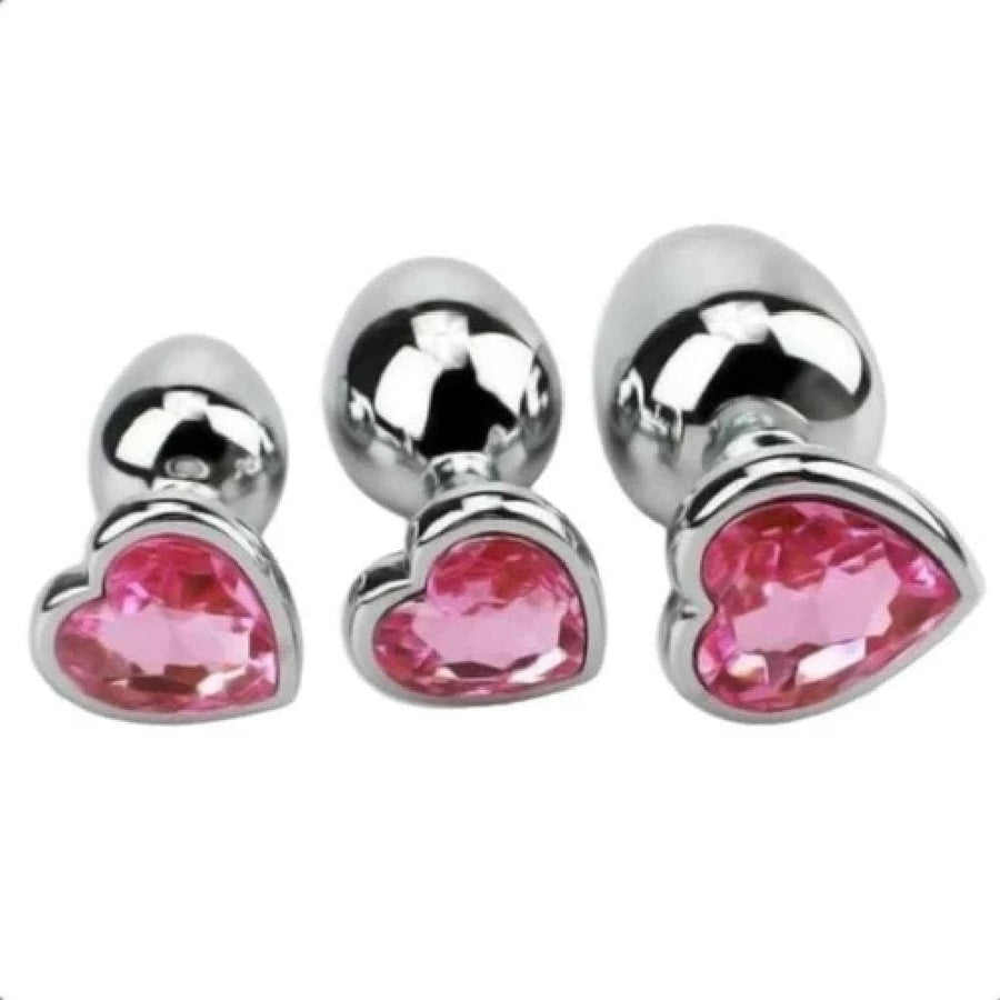 Heart-Shaped Crystal Jeweled Plug Set product view