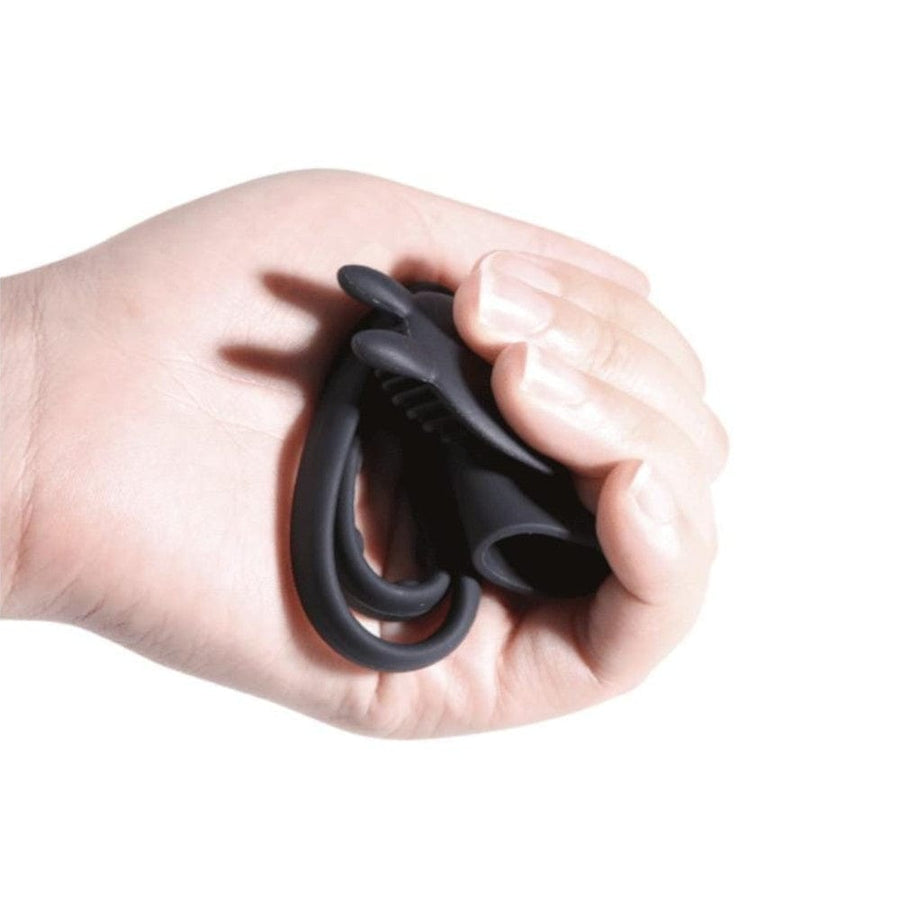 Clit-Friendly Vibrating Dual Cock Ring, gallery view 5