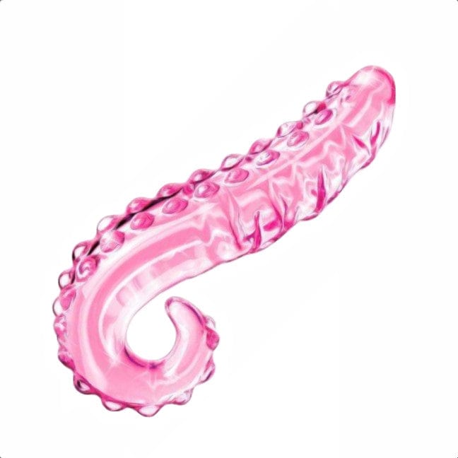 Rosafarbener Tentakeldildo aus Glas für BDSM