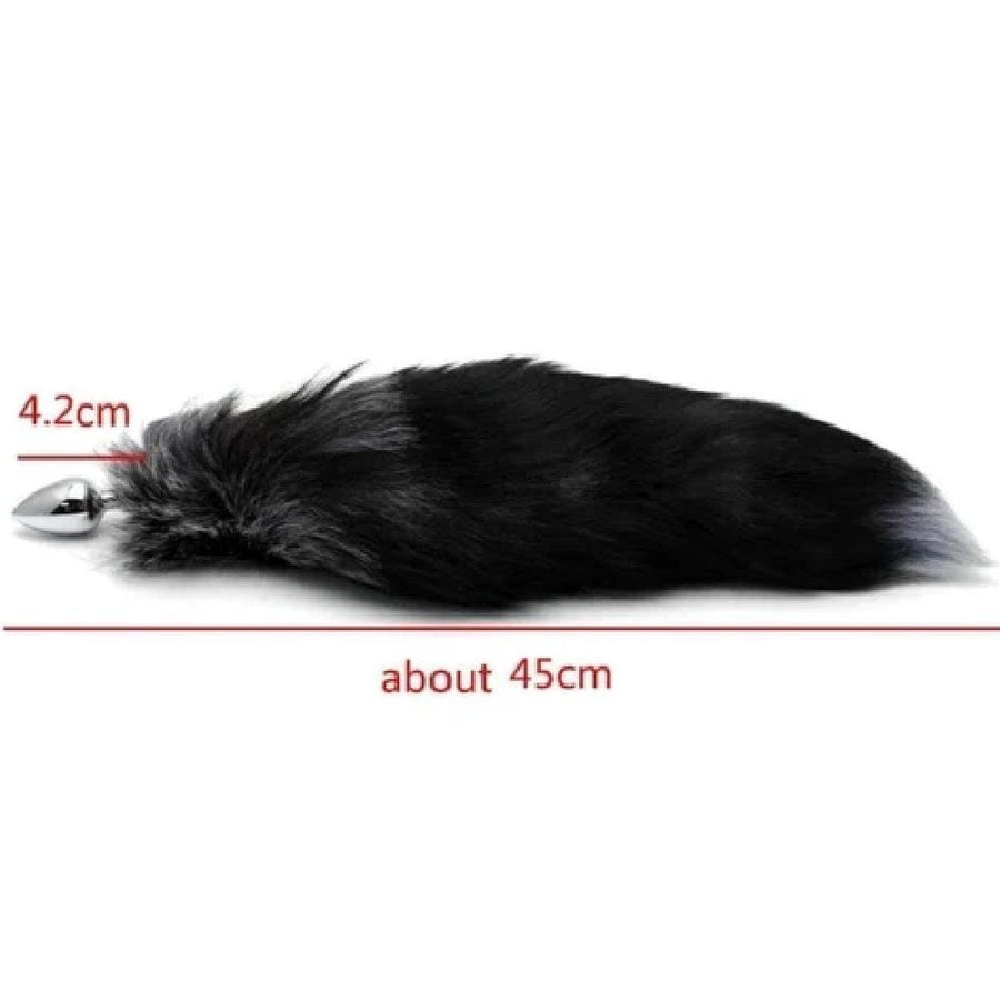 Foxy Gray Ash Tail Plug 17 Inches Long BDSM, gallery view 11