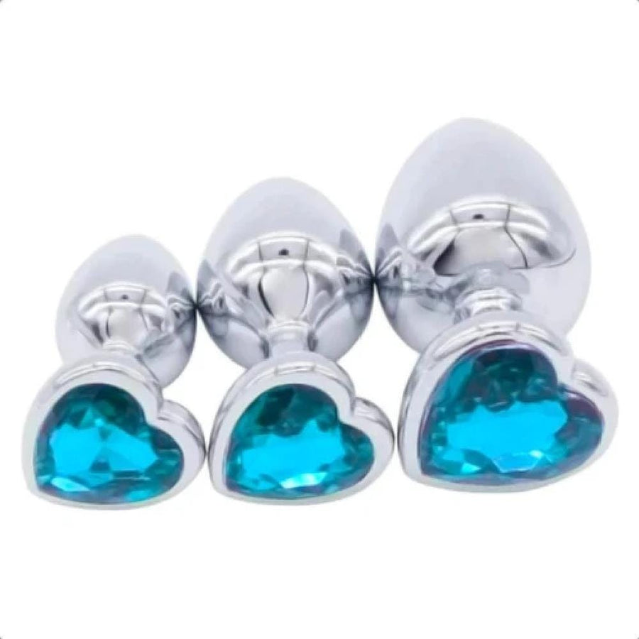 Heart-Shaped Crystal Jeweled Plug Set, gallery view 11
