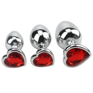 Ensemble de plugs en cristal en forme de cœur