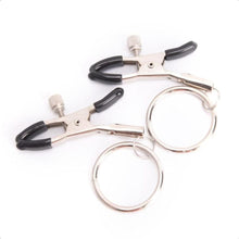 Load image into Gallery viewer, BDSM Flirting Rings Silver Nipple Clamps
