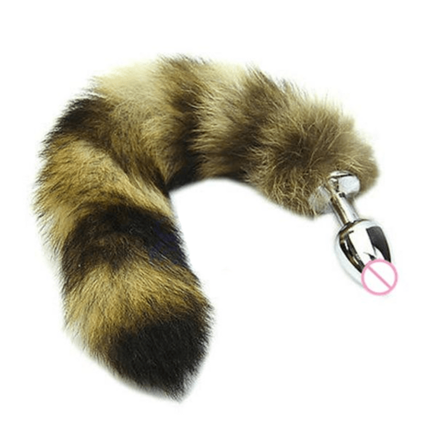 Sexy Faux Steel Raccoon Tail Butt Plug BDSM product view