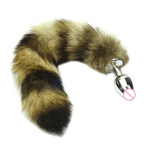 Sexy Faux Steel Raccoon Tail Butt Plug BDSM