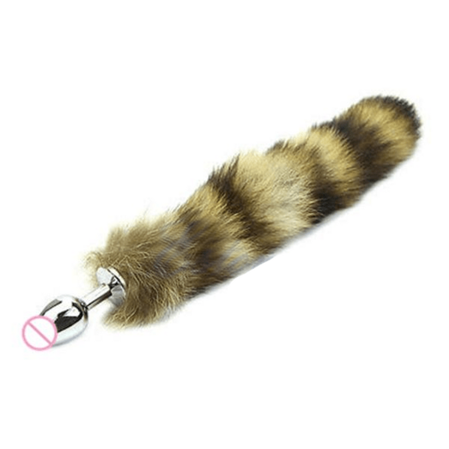 Sexy Faux Steel Raccoon Tail Butt Plug BDSM, gallery view 2