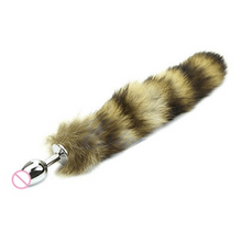 Load image into Gallery viewer, Sexy Faux Steel Raccoon Tail Butt Plug BDSM
